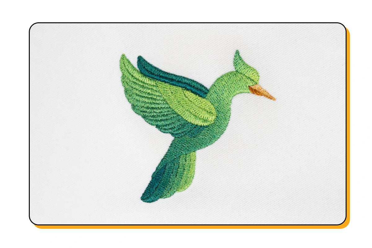 a green bird design made up of multiple gradients
