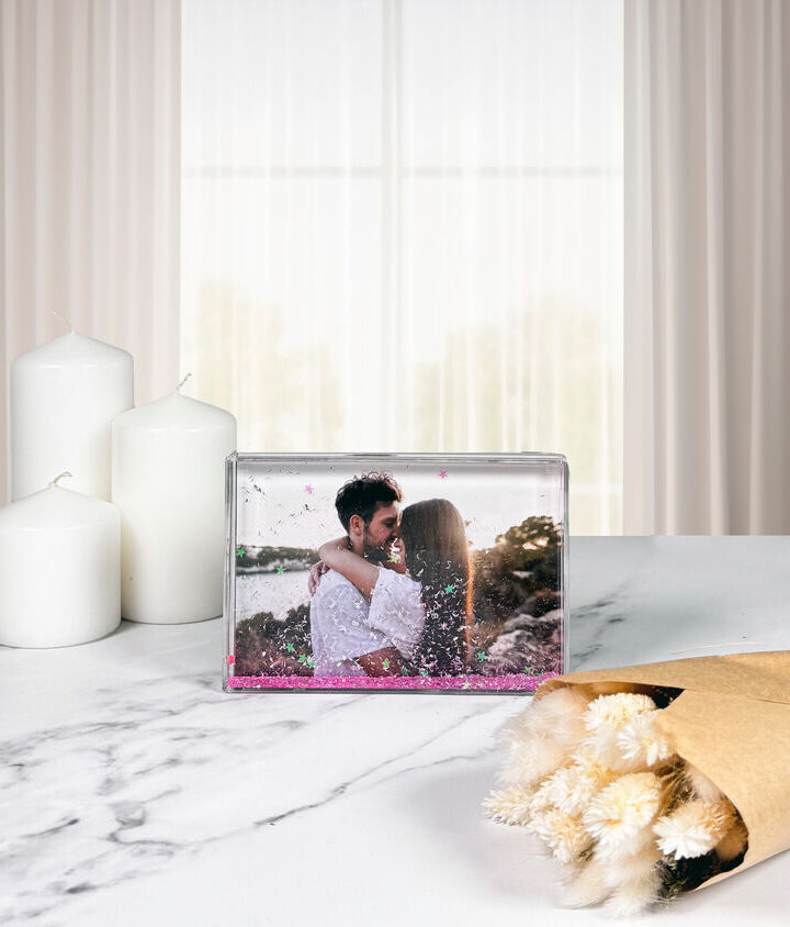 Confetti Photo Block 4 x 6" Pink