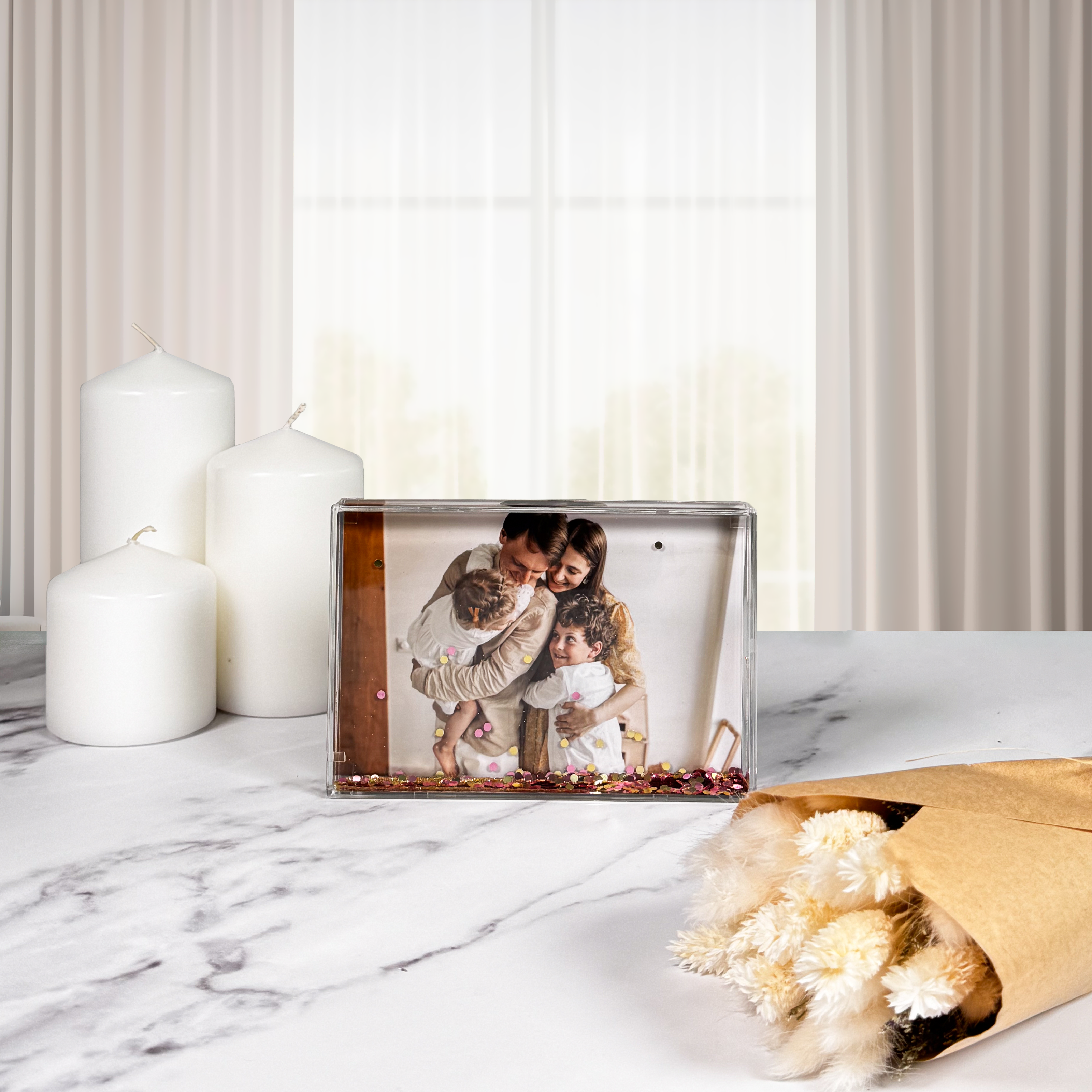 Confetti Photo Block 4 x 6" Rose Gold