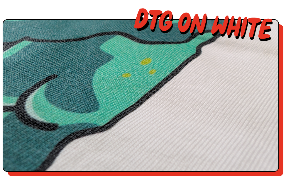 DTG print on white is still vibrant