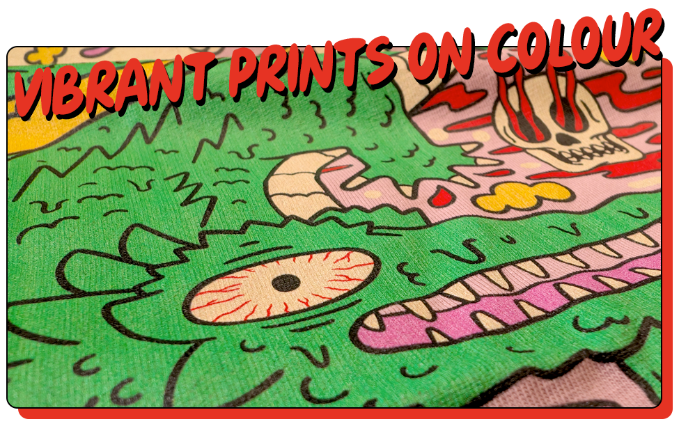 DTG prints are vibrant on colour garments