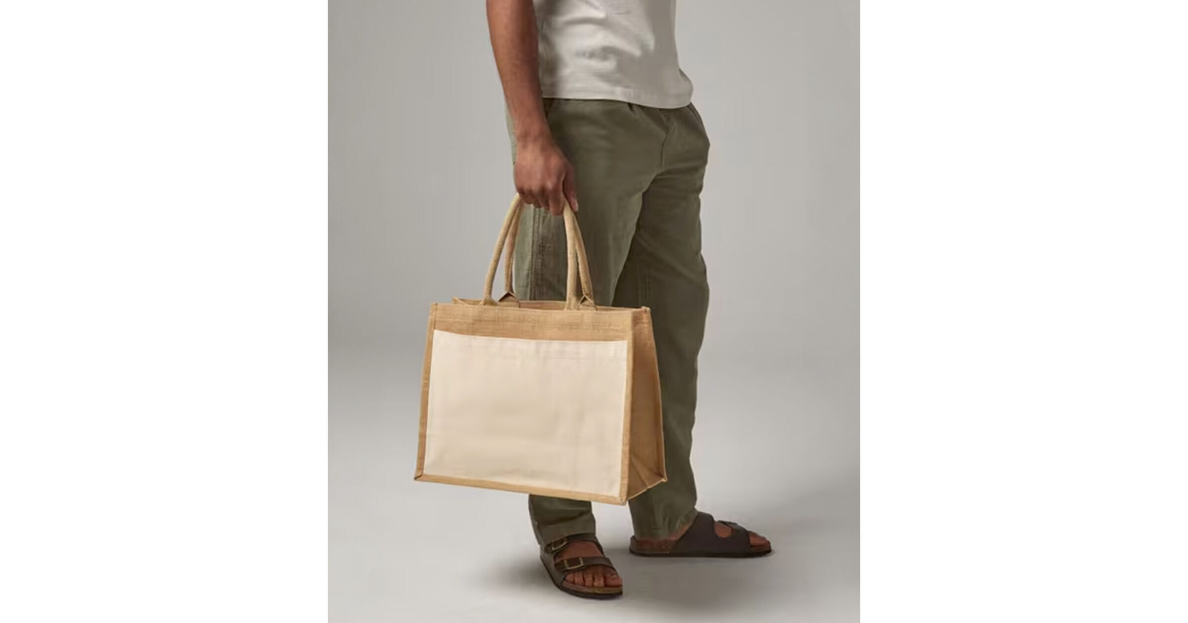 Westford Mill Cotton Pocket Jute Shopper | Inkthreadable
