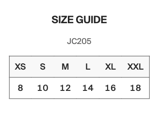 Size Guide JC205