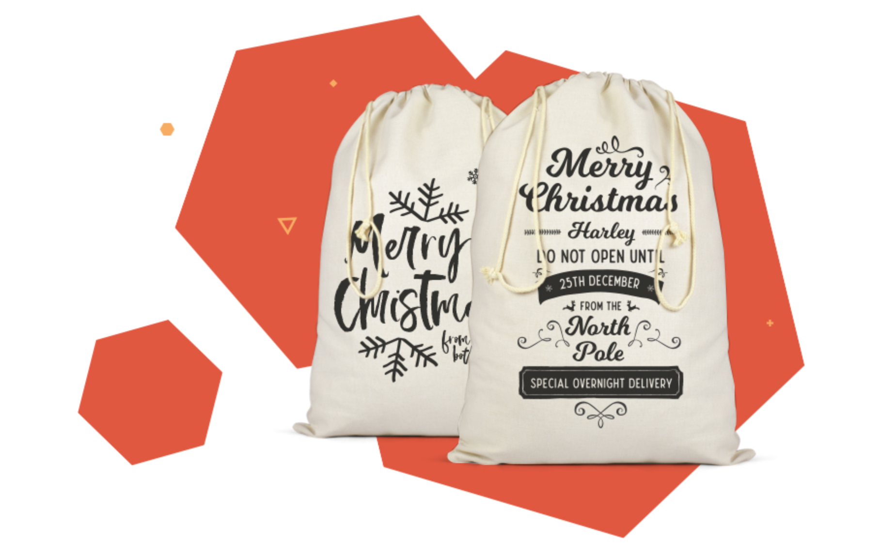 Christmas sacks printed on demand