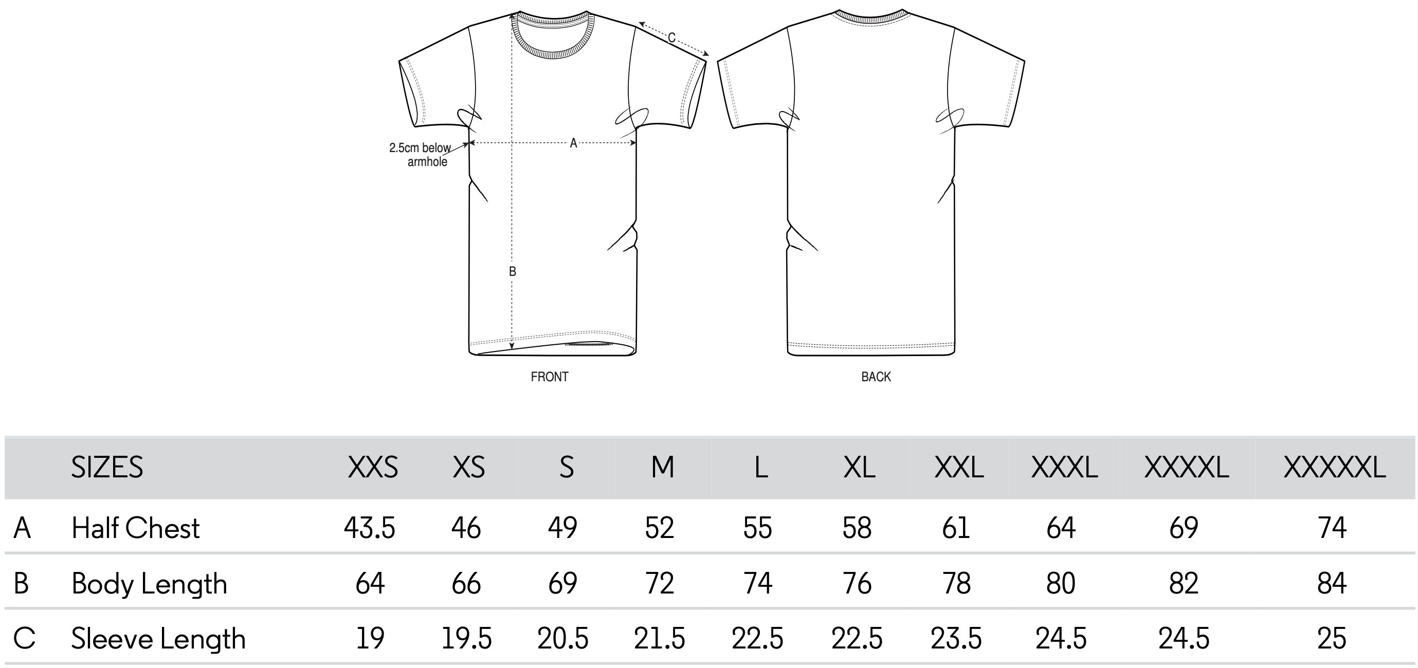 Creator Size Guide