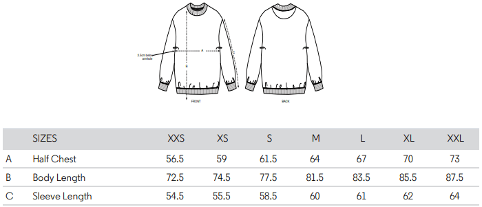 Creator Tie and Dye Size Guide