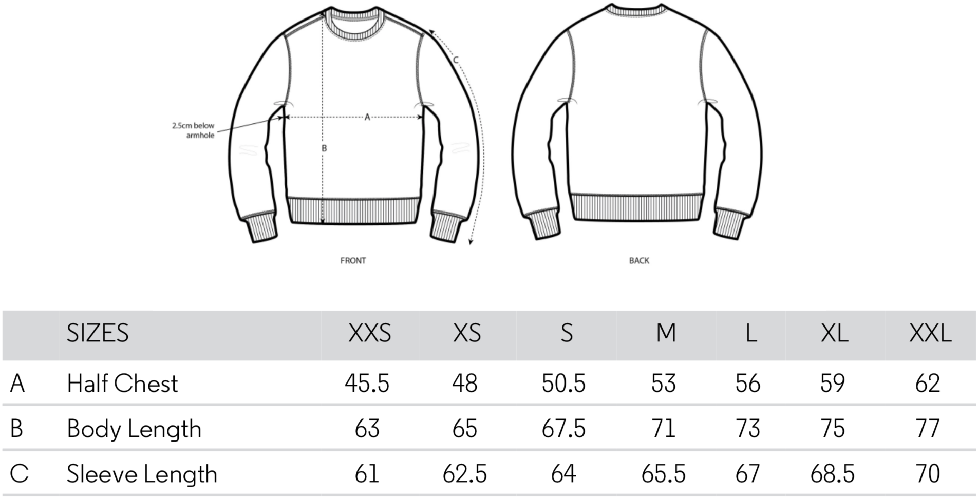 Rise Size Guide